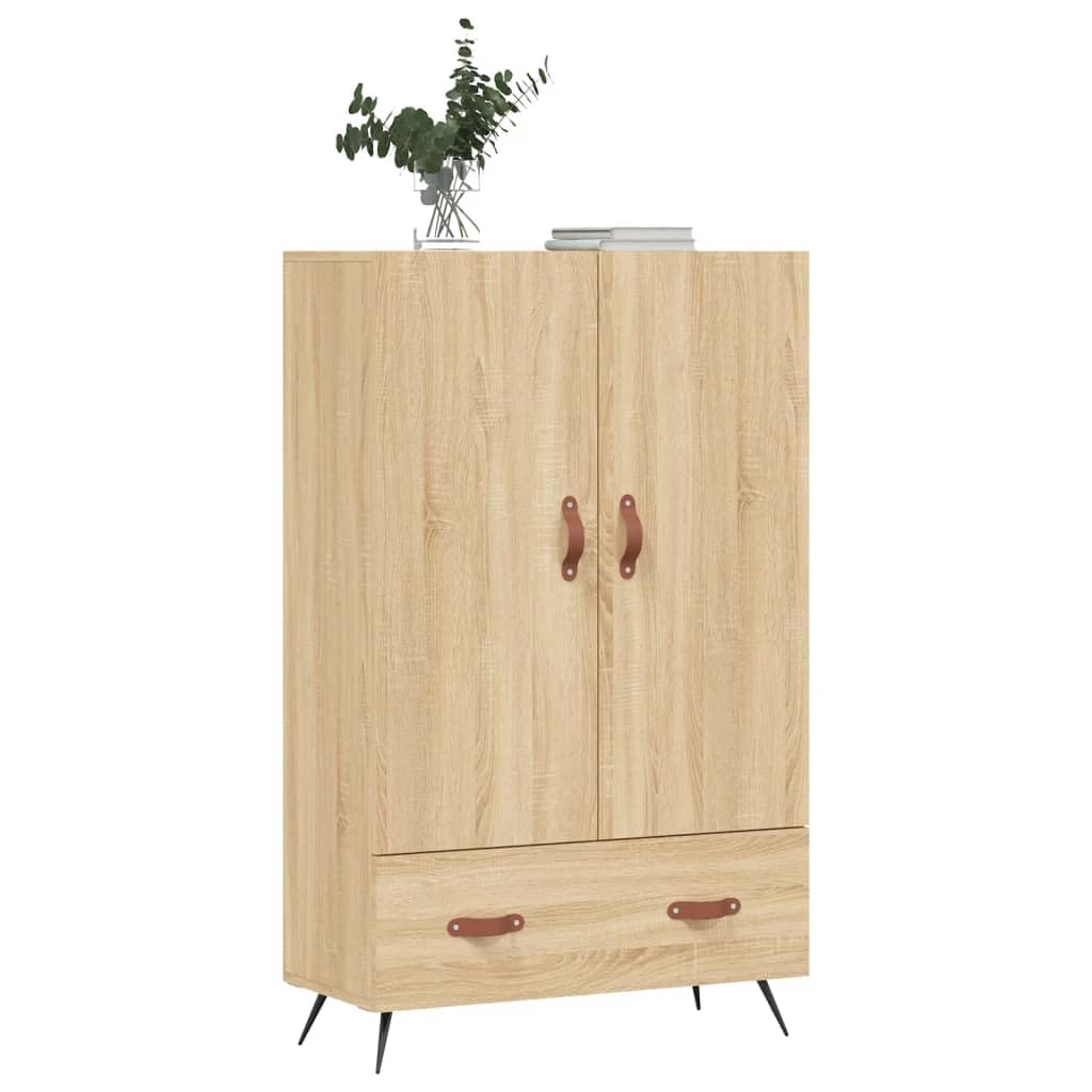 ZEYUAN Sonoma wysoki dąb kredens 69,5x31x115 cm szafka z szufladami z drewna inżynieryjnego, komoda do przechowywania sypialni, komody z szufladami
