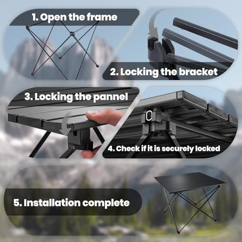 SHELTER-Camping-Table-Compact-Folding-Camp-Table-Foldable-Camping-Tables-with-Carry-Bag-Portable-Aluminum-Table-for-Hiking-Picnic-BBQ-Travel-Beach-Table