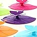 Food Grade Silicone Cup Lids, IPHOX Creative Butterfly Mug Cover [Set of 6] Anti-dust, Airtight Seal, Silicone Drink Cup Lids, Hot Cup Lids (Butterfly)