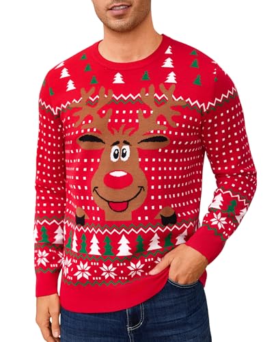 Leversic Hässliche Weihnachtspullover Herren Ugly Christmas Sweater...