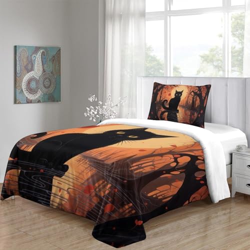 Housse de couette chat 3D de qualité supérieure en microfibre douce avec fermeture