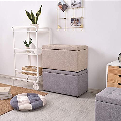 Pouf coffre rangement bleu pour optimiser les petits salons encombrés - 3