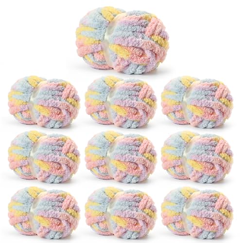 Image of Chunky Jumbo Chenille Yarn Macaron 10 Pack