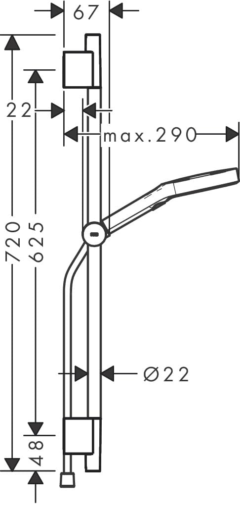 hansgrohe Rainfinity - zestaw prysznicowy z główka prysznicowa, tekstylny wąż prysznicowy Designflex 160 cm oraz drążek prysznicowy 65 cm, 3-strumieniowa, brąz szczotkowany
