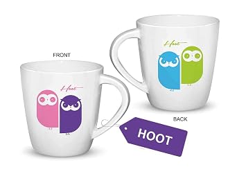Cello Melmoware Joycee Mugs, 200ml, Hoot Design, Pack of 1