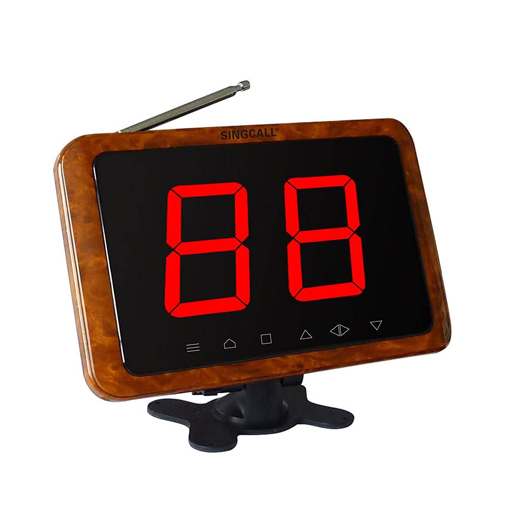 SINGCALL Wireless Calling System,Wireless Paging System,Wood Color Display(APE1000) Can't Be Used Alone