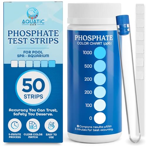 Image of Phosphate Test Strips (50-Pack) - Quick & Accurate Pool Phosphate Test Kit for Spas & Hot Tubs - Easy Phosphate Tester for Water Quality, Reliable Phosphate Testing Kit with Color Chart