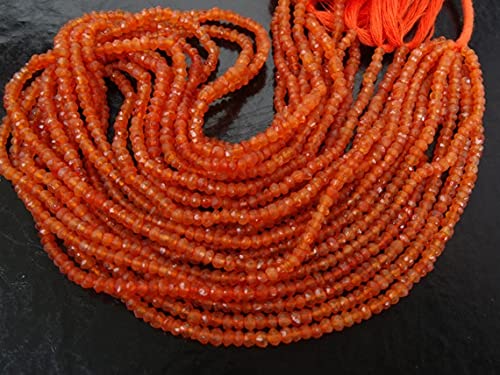 Carnelian perles rondelles facettées 2-4mm pour création bijoux fait main