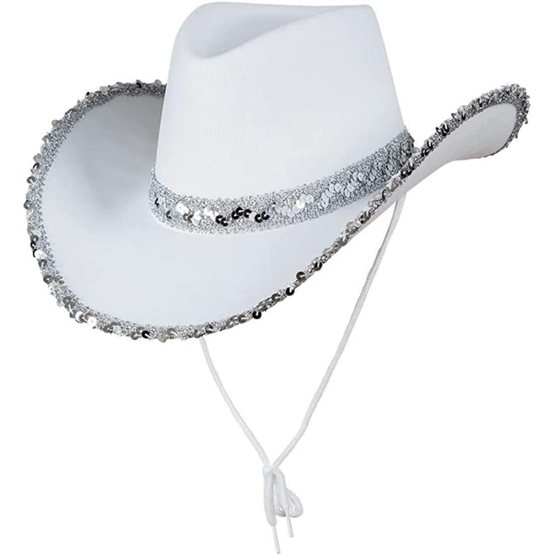 Cappello da cowboy texano per adulti, accessorio per feste in maschera bianco, per soldi, unisex.
