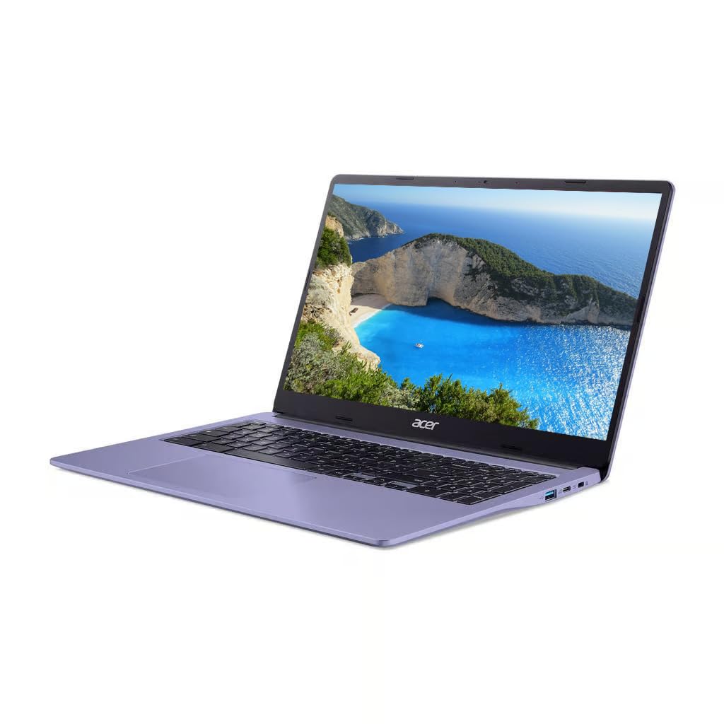 acer Chromebook HD IPS da 15", processore Intel Celeron fino a 2,79 GHz, RAM DDR4 da 4 GB, memoria da 64 GB, WiFi ultraveloce, Chrome OS, Iris, rinnovato