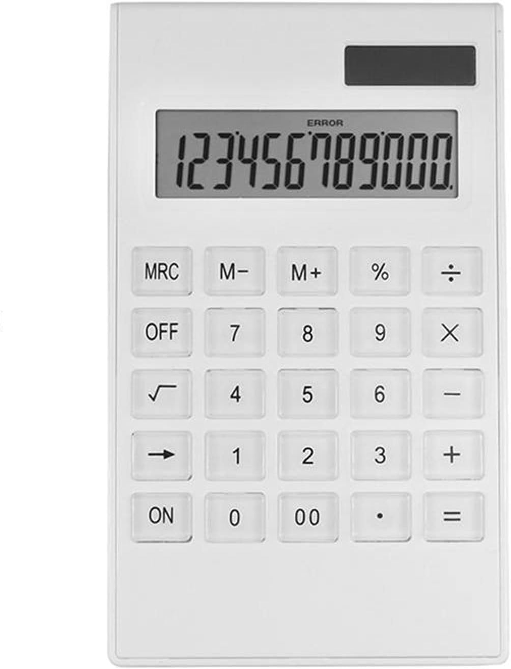 calcolatrice scientifica per la scuola, Desktop ultra sottile da 12 cifre ampio display batteria solare pulsante in cristallo a doppia alimentazione grande for ufficio scuola