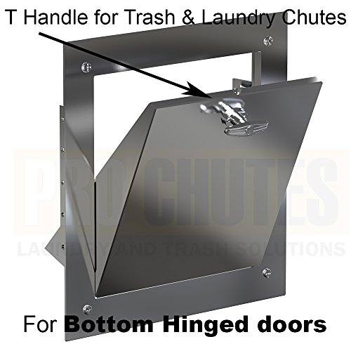 Pro Chutes Trash Chute T Handles And Laundry Chute Door Latch Kit With V Spindle For Bottom & Side Hinged Doors. Compatible Handle Hardware Parts #TOP4