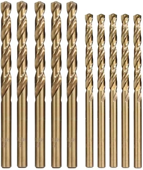 WZFC HSS M35 コバルトコーティングツイストドリルビット 木/金属ホールカッター ラウンドシャンクガンドリルビット、13m