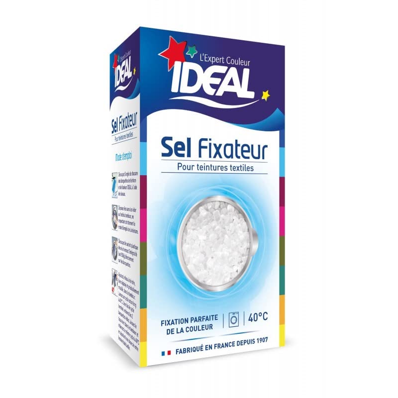 IDEAL - Sel fixateur pour teintures textiles 500g - Fixe durablement les couleurs de vos créations - Le Lot De 4