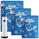 20 Pcs Vacuum Storage Bags for Clothes with Cordless Vacuum Pump, 4 Large 54*74cm + 8 Medium 47*64cm + 8 Small 40*54cm Vacuum Bags for Clothes Travel, Reusable Vaccine Storage Bags for Travel, Daily