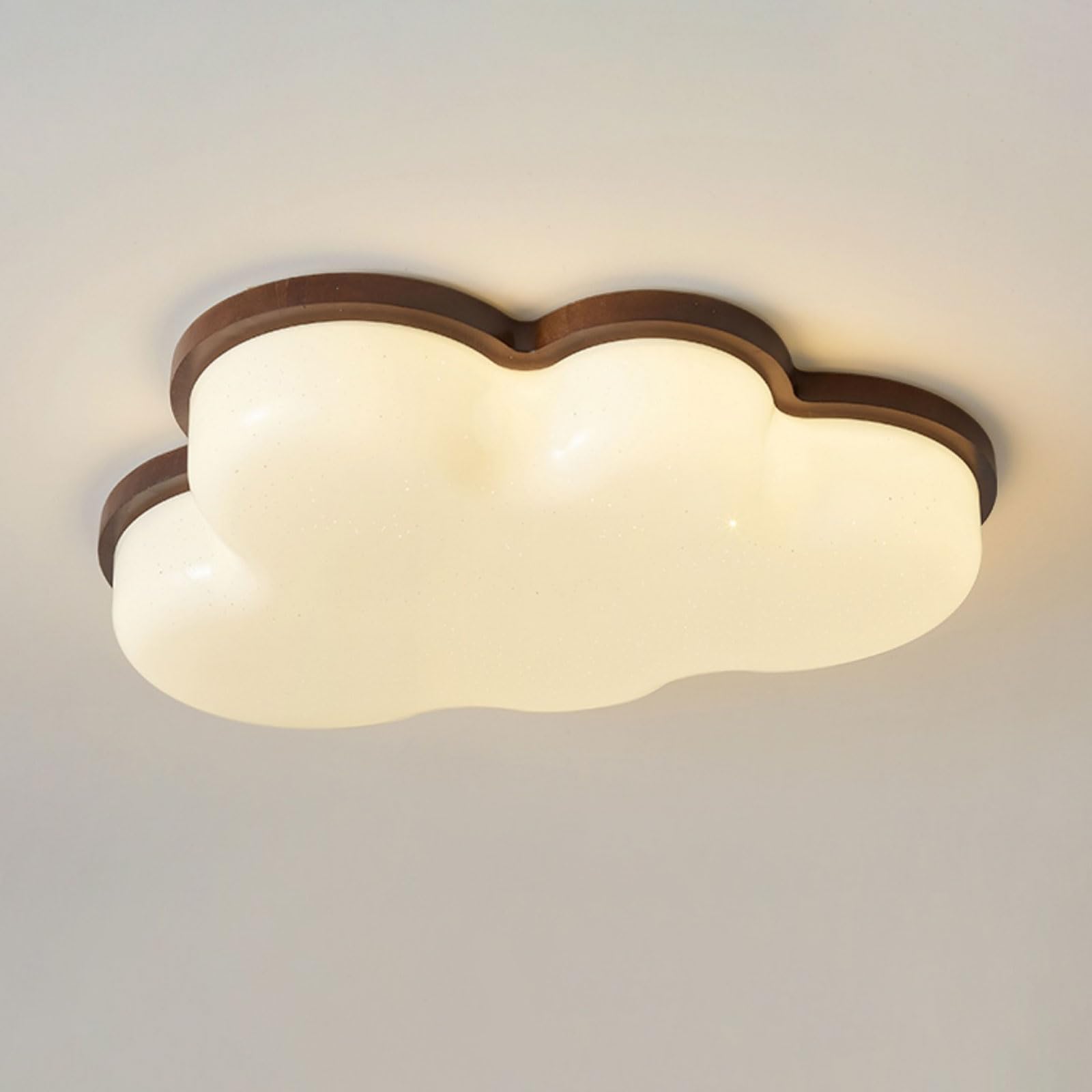 SXDMOUBK Modern Wood Ceiling Light Fixtures Flush Mount Ceiling Light Creative Cloud Ceiling Light For Kids Room Bedroom Living Room Low Profile Ceiling Light Dimmable LED Ceiling Lighting