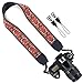 Wolven Vintage Jacquard Weave Camera Neck Shoulder Strap Belt Compatible with All DSLR/SLR/Digital Camera (DC)/Instant Camera/Polaroid etc, Red Classic Floral