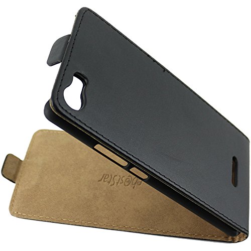 ebestStar - Coque Compatible avec Wiko Fever 4G Etui Housse PU Cuir Rabat Ultra Fin (Ultra Slim Case), Noir [Appareil: 148 x 73.8 x 8.3mm, 5.2'']
