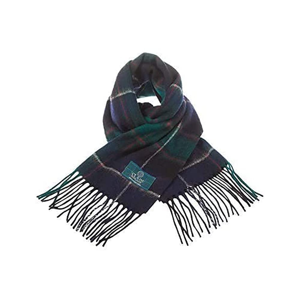 Clans Of Scotland Unisex Macrae Hunting - 100% Pure Lambswool Scottish Clan Tartan Scarf - 100% Wool - Pure Wool Tartan Scarf - In Various Tartans - Perfect For Men And Women - 12X60 Inches