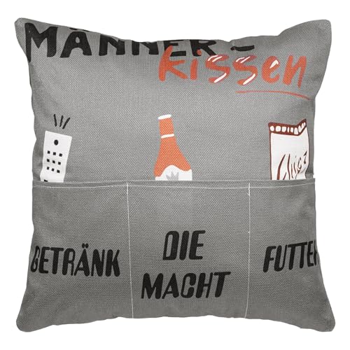 HDFHDF Männerkissen mit Taschen Männerkissen Doppelseitig Bedruckte Kissenhülle mit Tasche Wohnzimmer mit Sofa Fernbedienung Geschenke für Männer Lustige Persönlichkeit Kissenbezug 45 * 45cm