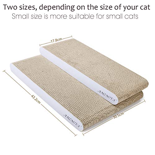 Image of AMZNOVA Cat Scratchers, Cardboard Cat Scrattcher, Scratching Pad, Cat Scratch Lounge, Colors Series, Wide, Ivory