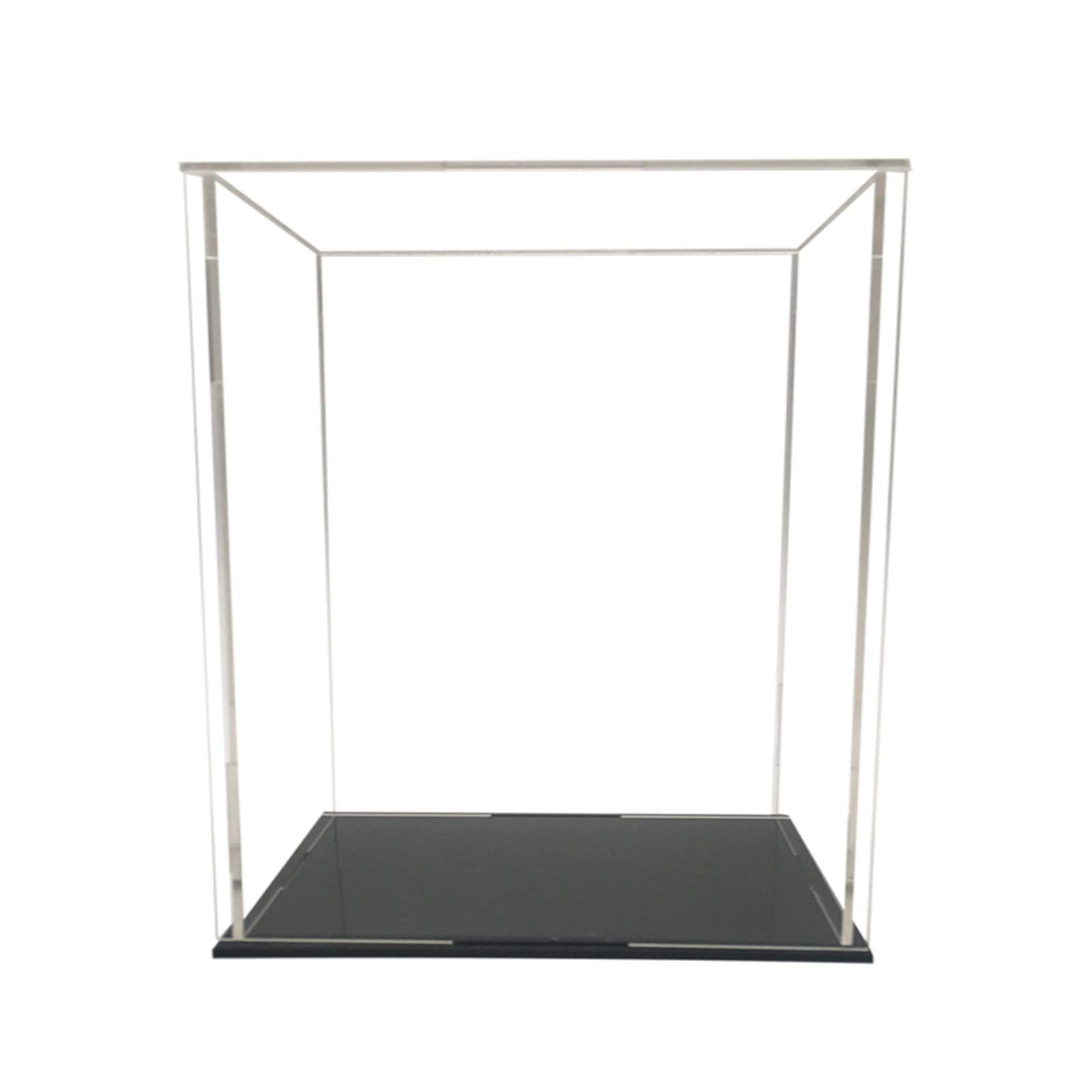 ApuaVireo&Co Acrylic Display Case With Black Mirrored Base Clear/Black Multiple Sizes For Jewelry Figurines Car Models Collectibles(40x35x40CM)