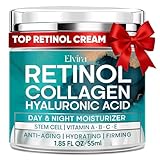 Elvira Retinol Anti Aging Face Moisturizer- Collagen Cream With Stem Cell & Hyaluronic Acid, Instant Face Lift Cream for Skin Tightening and Firming, Wrinkle Smoother for Women & Men, 1.85 Fl Oz