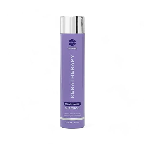 KERATHERAPY Champú tonificante violeta totalmente rubio con infusión de queratina, 10.1 onzas líquidas, 10.1 fl oz, champú violeta para cabello