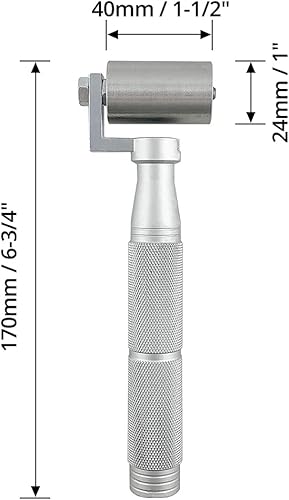 Miniatura 5 de QWORK 1.5 "acero inoxidable Home Wallpaper Seam Roller Herramienta de construcción de papel de pared Herramienta de pintura de rodillo plano de