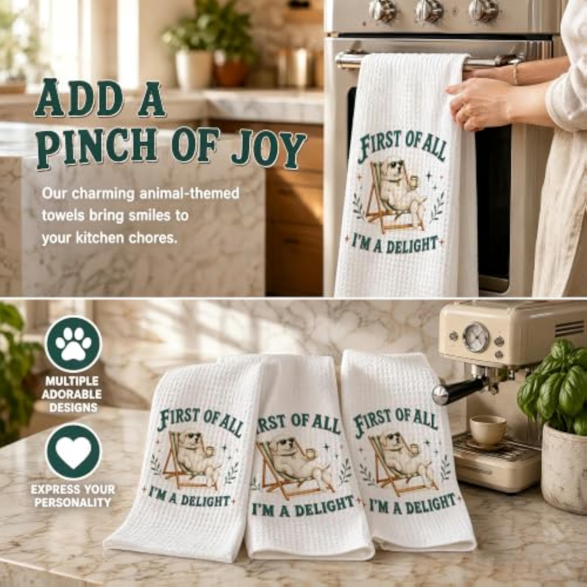 Cute Great Pyrenees Kitchen Towel, Funny Dog Lover Gift