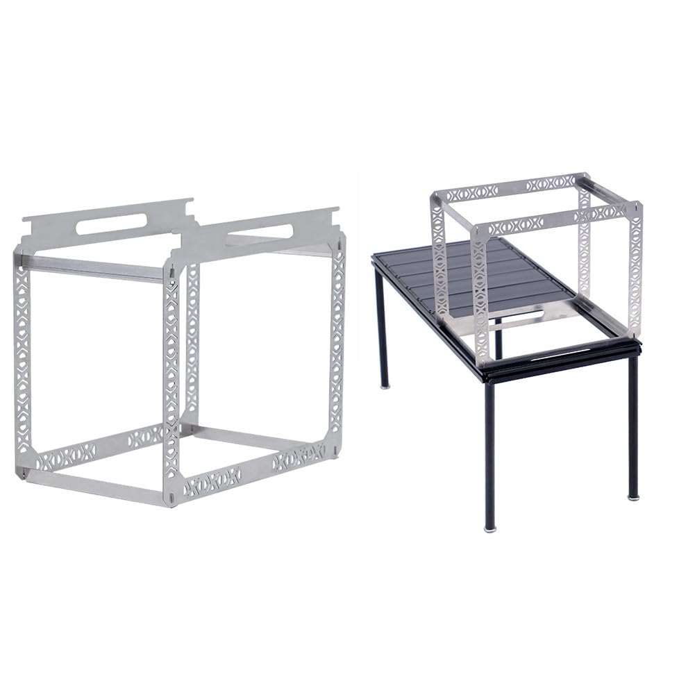 Cestello di drenaggio in acciaio inox da appendere per tavolo IGT, mensola rimovibile da cucina per campeggio, grigio, 40 x 25 x 36 cm