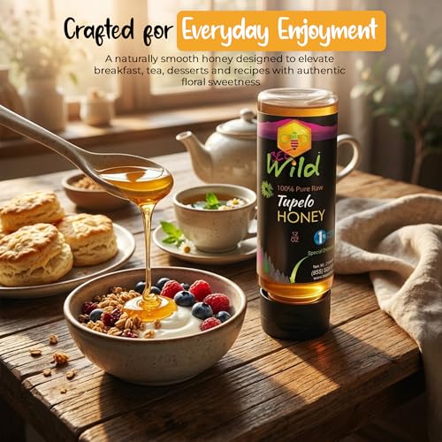 Bee Wild Miel Tupelo Pura y Cruda 12 oz miniatura 4