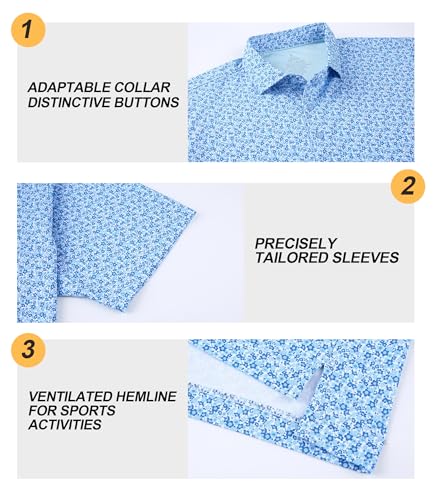 Image of Damipow Premium Golf Shirts for Men Dry Fit Performance Polo Short Sleeve Collared Shirt