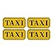 sourcing map 4 piezas amarillo negro TAXI patrón reflectante autoadhesivo coche pegatina decoraciones
