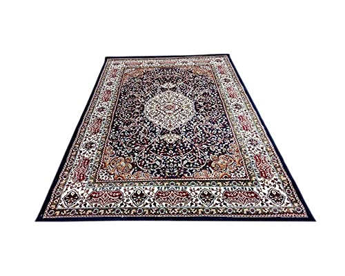 Image of Thick n Soft Acrylic Carpets for Home Living Room Bedroom with 12 MM Pile Height Thickness 2 Feet x 6 Feet Blue Colour