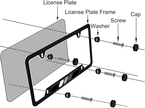 Vista 51 de Marco de matrícula de aluminio tricolor de 3 colores compatible con Toyota, camión, remolque, SUV (blanco azul-01) Blanco Azul-01,Blanco