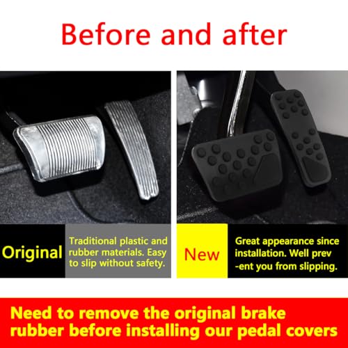 Image of Black Foot Brake Gas Pedal Cover Compatible for Dodge Chrysler
