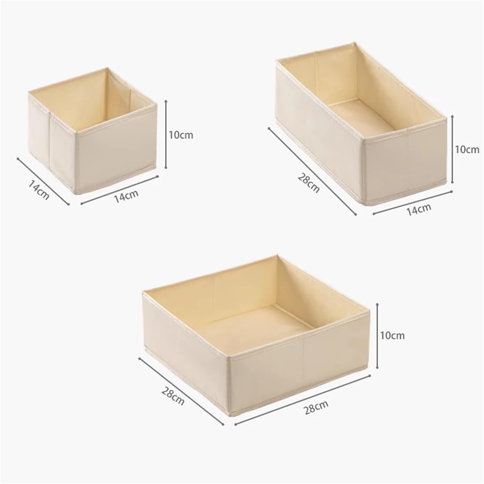 Aufbewahrungsbox im Schubladenstil, for Zuhause, faltbar, Baumwoll-Leinen-Etui, 3-teiliges Set, Kleiderschrank, Unterwäsche, BH, Socken, Finishing(3PCS)
