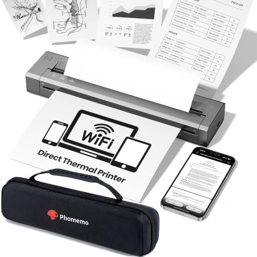 Phomemo Impresoras Portátil A4 Conexión WiFi Directa Térmica 300 dpi