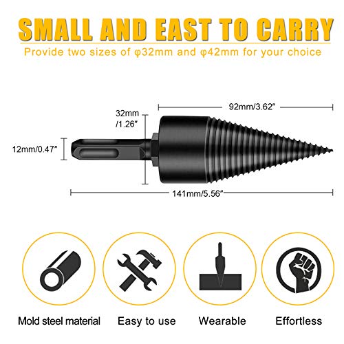 image for PetAZ Firewood Drill Bit Wood Splitter, Firewood Log Splitter Drill Bi