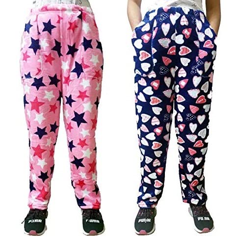 r&d Women's |Girl's Printed Woolen soft Fleece With two Side Pockets Pyjama/Lower (Pack of 2) (Large)-picture-30