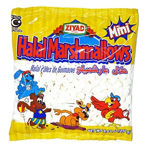 Ziyad Gourmet Halal MINI Marshmallows, Pork-Free, Egg-Free, Dairy-Free, Gluten-Free, Perfect for Holidays and S’mores! 8.80oz Cover