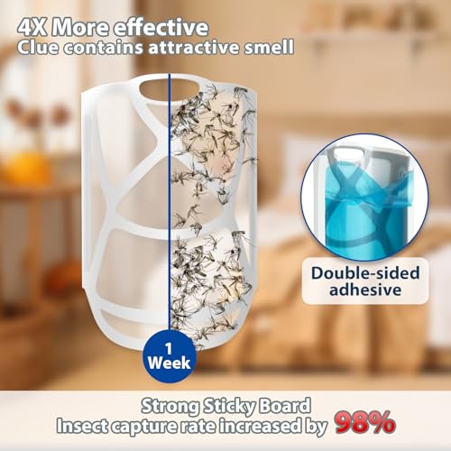 Flying Insect Trap for Indoors, Plug-in Fruit Fly Trap Catcher with Adjustable Blue UV Light Bug Zapper for House Flies, Mosquitoes, Fruit Flies, Gnants, and Mosquitos, Office (Include 5 Refills) — view 6