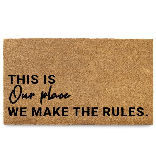 MAINEVENT We Make The Rules Door Mat 30x17 Inch Welcome Mat Coir Doormat