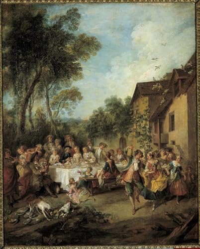 Impression d'art le Lune de miel de Nicolas Lancret toile premium déco murale