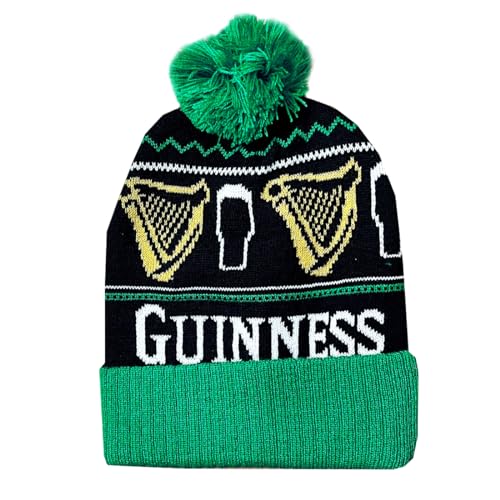 Bonnet Irlandais en Tricot Mixte Chaud pour l'Hiver avec Pompon en Acrylique Souple