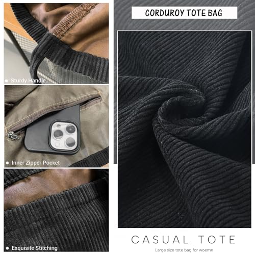 Image of Canvas Tote Bag for Women Large Hobo Shoulder Bag for Work Travel Casual Message Bag Tote Purse handbags