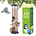 TrampgiK Metal Tube Bird Feeders for Outdoors Hanging,Finch Feeders for Outside,Chew-Proof Hanging Birdfeeder,Squirrel-Proof 6 Ports Bird Feeder 13 Inch,Anti-Rust,Black,1 Pack(Seed is not Included)
