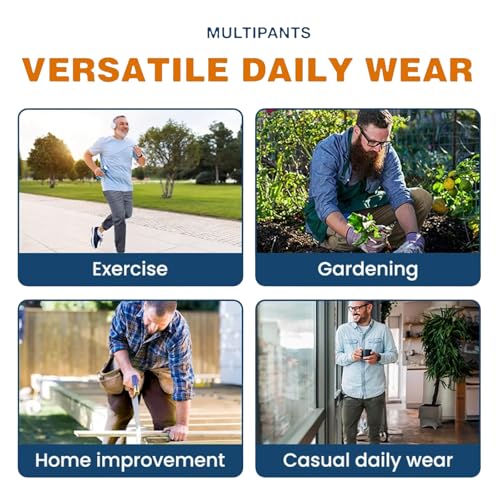 Sirmale Multipants-High Stretch Multi-Pocket Durable Cargo Pants Mens Breathable Casual Lightweight Pants, Elastic Waist 5