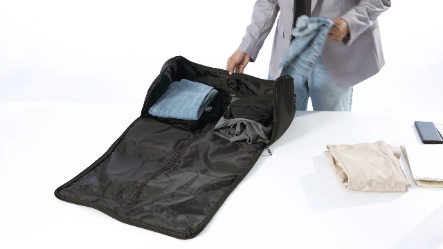 Sac à Vêtements De Voyage - Housse Pour Costumes, Robes, Chaussures - 55x30x29 Cm, Polyester Gris, Bandoulière Réglable